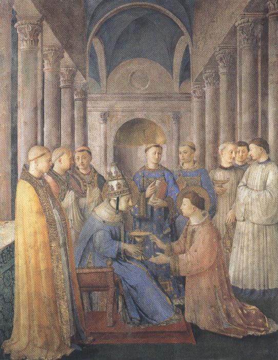 Sandro Botticelli Fra Angelico,Ordination of St Lawrence (mk36) Sweden oil painting art